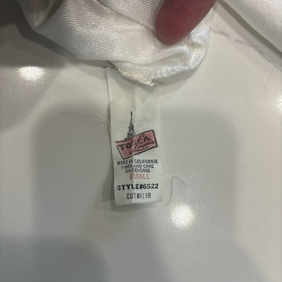 Tosca VTG White Lace Full Slip Maxi Lingerine  Doble Layer Nightgown Sz Small - Picture 6 of 14